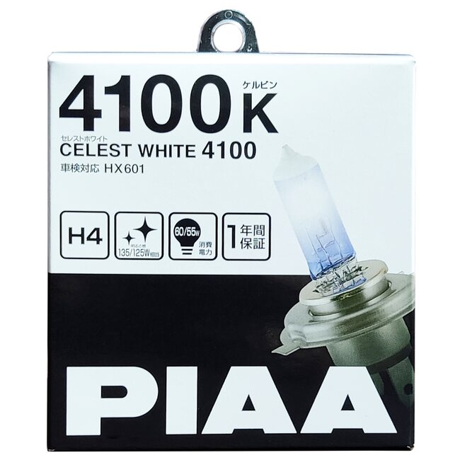 PIAA CELEST WHITE 4100K H4 12V HX601