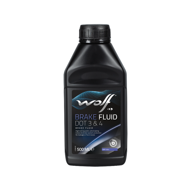 Тормозная жидкость WOLF BRAKE FLUID DOT 3&4 500мл