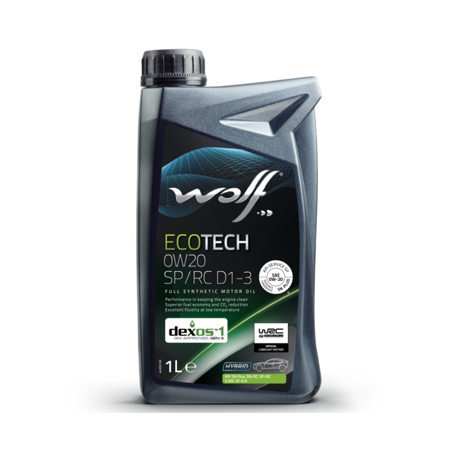 Моторное масло WOLF ECOTECH 0W20 SP/RC D1-3 1л