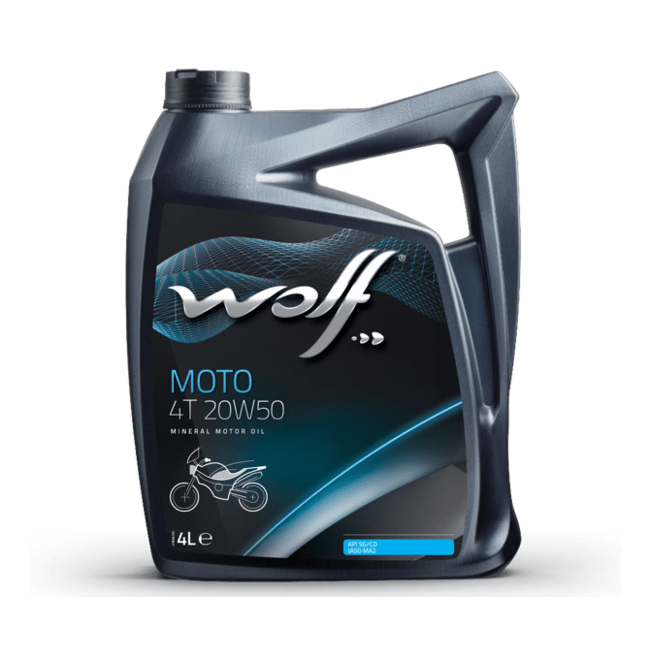 Моторное масло WOLF MOTO 4T 20W50 4л