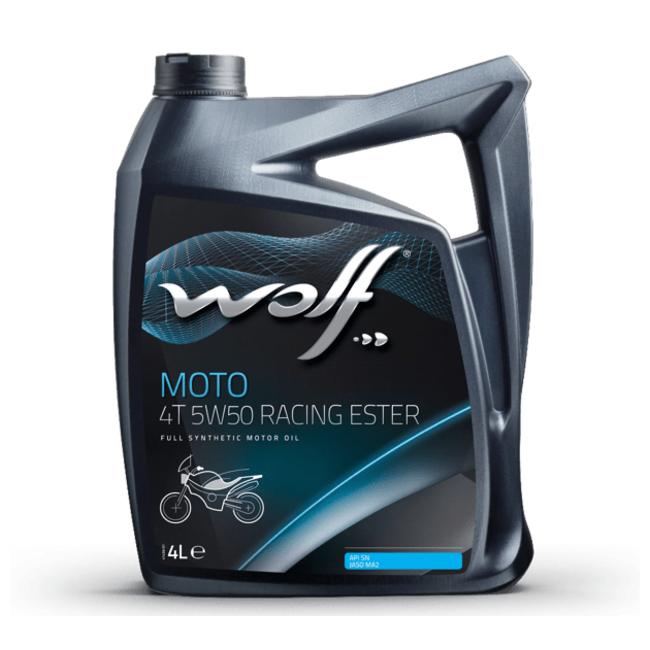 Моторное масло WOLF MOTO 4T 5W50 RACING ESTER 4л