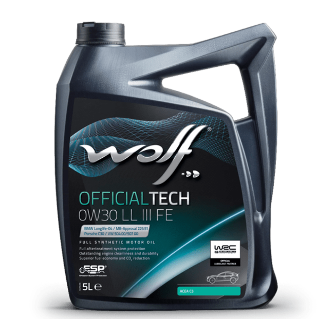 Низковязкое моторное масло WOLF OFFICIALTECH 0W30 LL III FE 5л