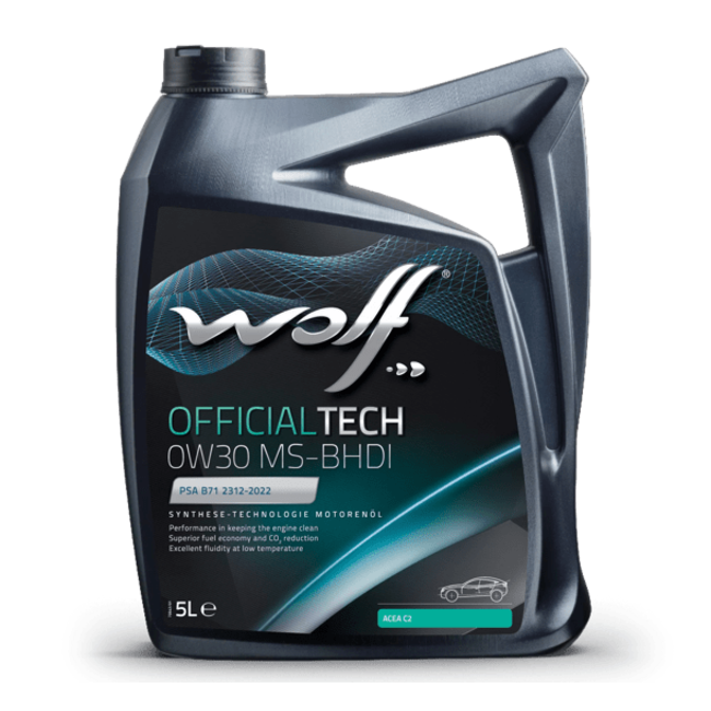 Низковязкое моторное масло WOLF OFFICIALTECH 0W30 MS-BHDI 5л