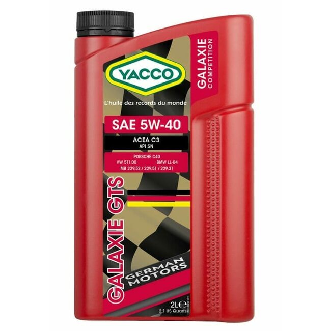 Синтетическое моторное масло Yacco GALAXIE GTS 5W40 2л