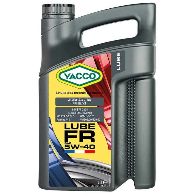 Синтетическое моторное масло Yacco LUBE FR 5W40 5л