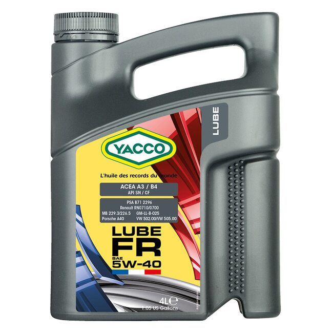 Синтетическое моторное масло Yacco LUBE FR 5W40 4л