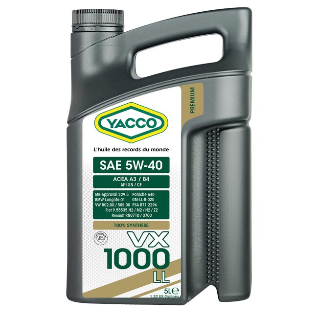 Синтетическое моторное масло Yacco VX 1000 LL 5W40 5л