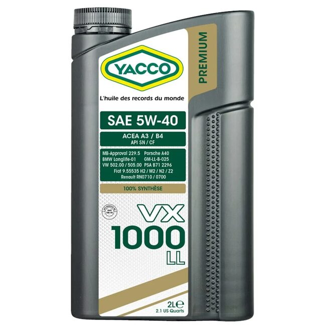 Синтетическое моторное масло Yacco VX 1000 LL 5W40 2л