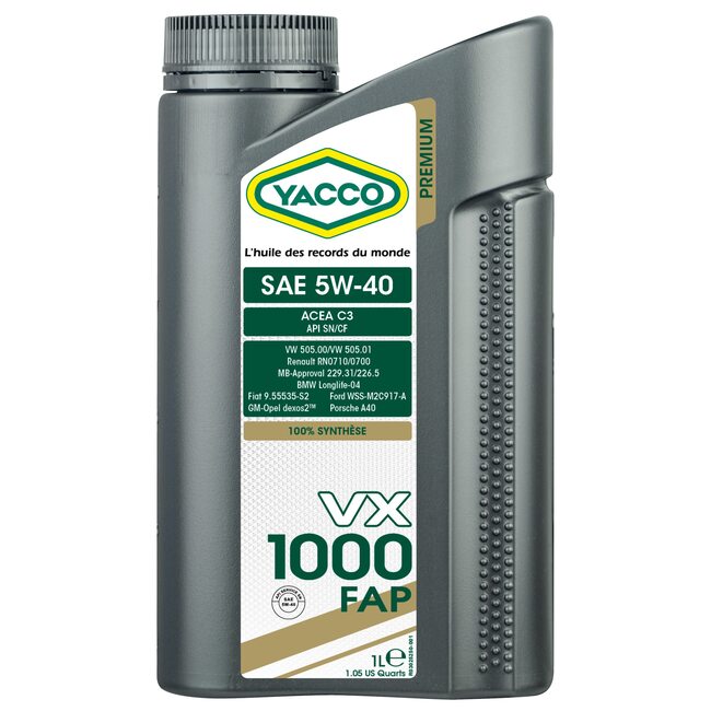 Синтетическое моторное масло Yacco VX 1000 FAP 5W40 1л