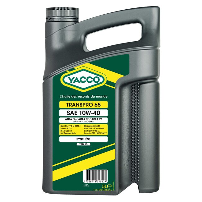 Синтетическое моторное масло Yacco TRANSPRO 65 10W40 5л