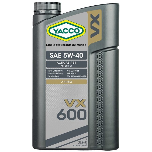 Синтетическое моторное масло Yacco VX 600 5W40 2л