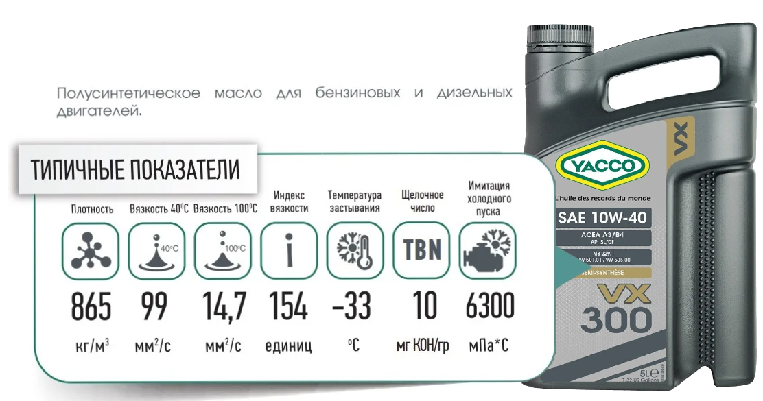yacco vx 300 10W40 promo 5l